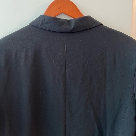 Norma Kamali Blazer Black Boyfriend Jacket Single Button Long Sleeve Size 14 - Picture 8 of 16